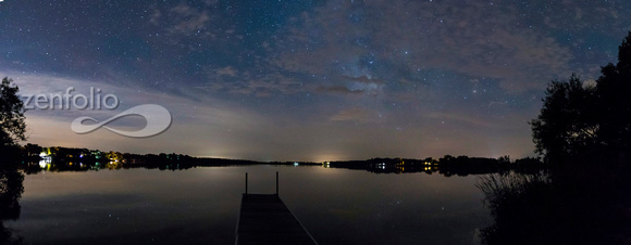 Night Sky over Lake Allie - panoramic